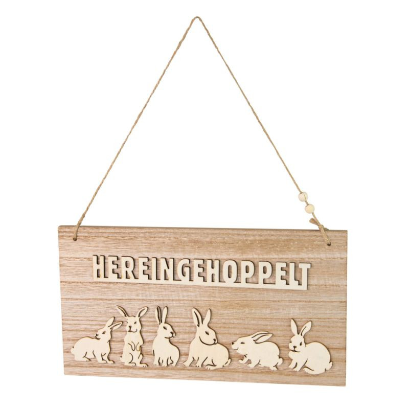 Deko Holzschild zum Hängen kaufen Osterdekoration natur 30 cm